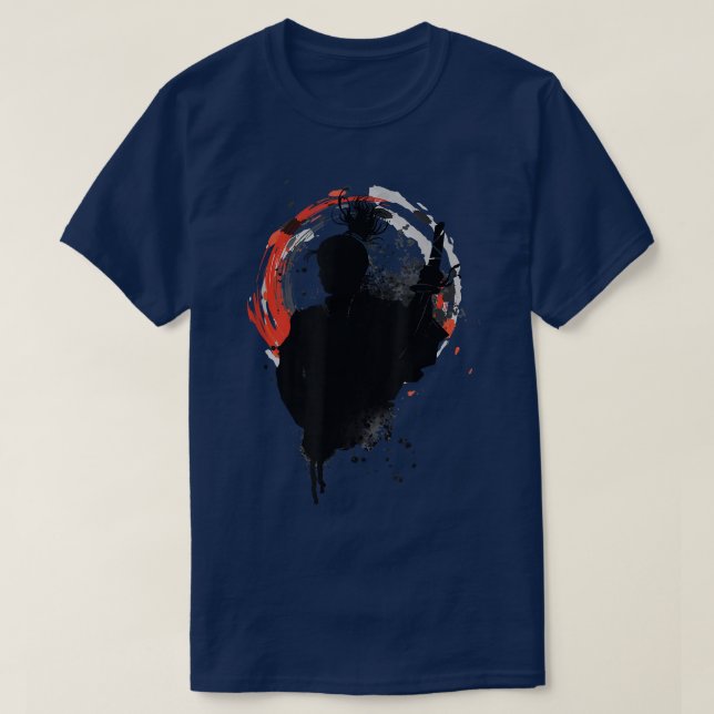 The Ghost Samurai Mask Warrior Samurai Swords Bush T-Shirt (Design vorne)