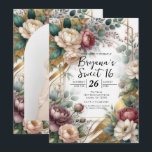 The Gilded Secret Garden Floral Glam Sweet 16 Einladung<br><div class="desc">Customize for any event</div>