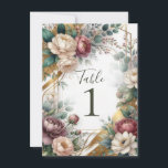 The Gilded Secret Garden Floral Glam Wedding  Einladung<br><div class="desc">Table Numbers. look for matching items in my store.</div>