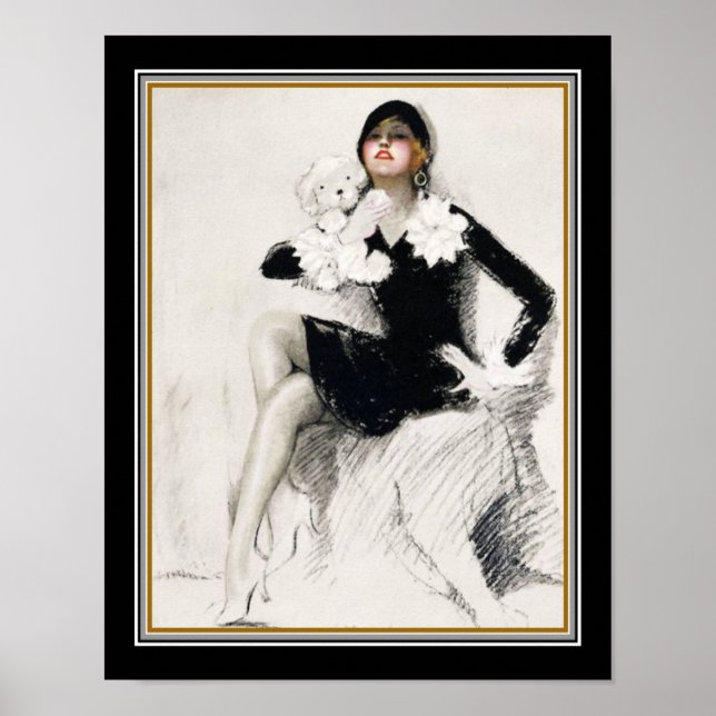 "The Girl in Black" 1928 Art Deco Poster (Vorne)
