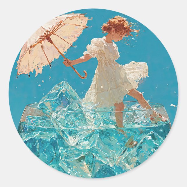 The Girl in the Glass Runder Aufkleber (Vorderseite)
