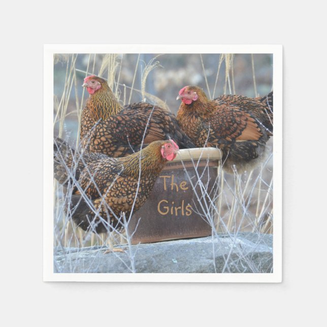 "The Girls" Hühnerpapier Napkins Serviette (Vorderseite)
