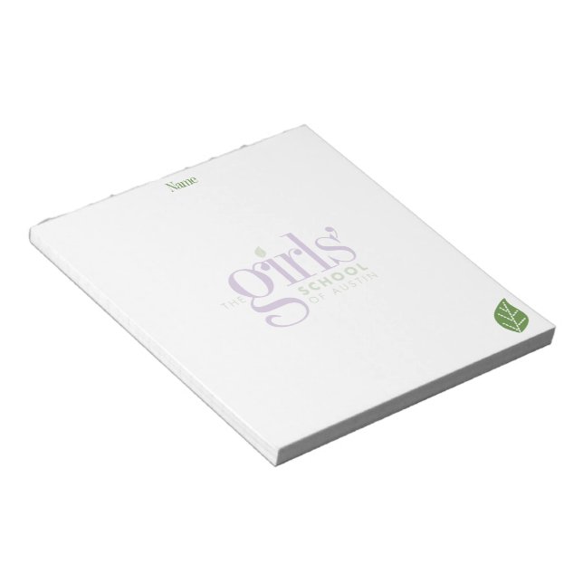 The Girls' School of Austin Logo and Leaf Notepad Notizblock (angewinkelt)