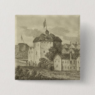 The Globe-Theater auf dem Bankside, wie es i Button