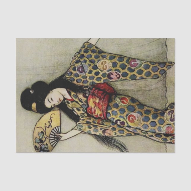 "The Golden Comb" von Warwick Goble Seidenpapier (Vorderseite)