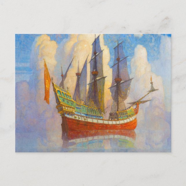The Golden Galleon, 1922 von Newell Convers Wyeth Postkarte (Vorderseite)