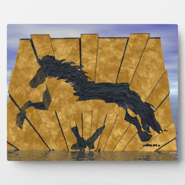 The Golden Icelandic Horse Abstract Fotoplatte (Vorderseite)