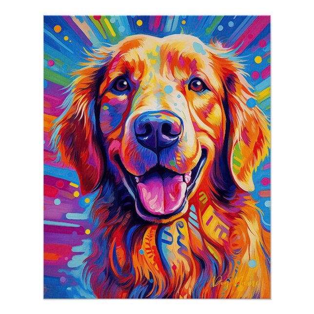 The Golden Retriever Dog 001 - Zetton Ziana Poster (Vorderseite)