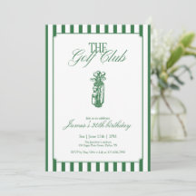 The Golf Club Golf Birthday Party Green Stripe