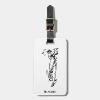 "The Golfess" Vintage Lady Golfer Gepäckanhänger