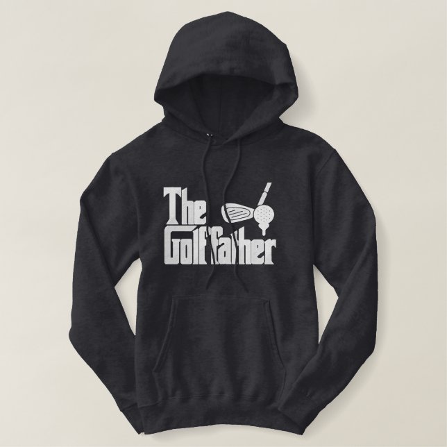 The golffather" Fun Golf Quote Golf Papa Bestickter Hoodie (Design vorne)