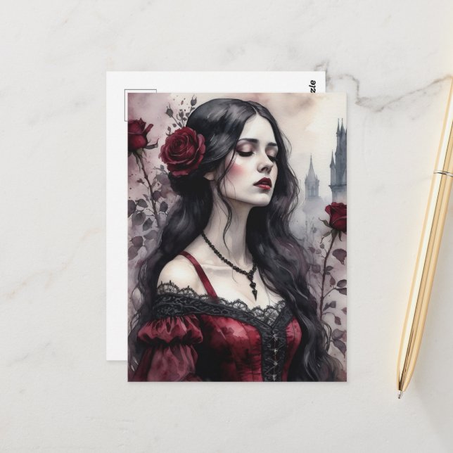 The Gothic Woman Postkarte (Vorderseite/Rückseite Beispiel)