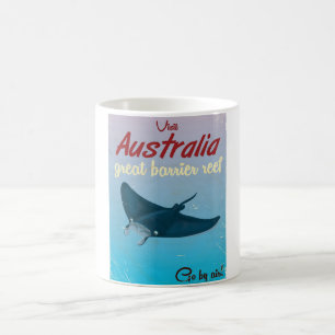 The Great Barrier Reef, Australia Travel Poster Kaffeetasse