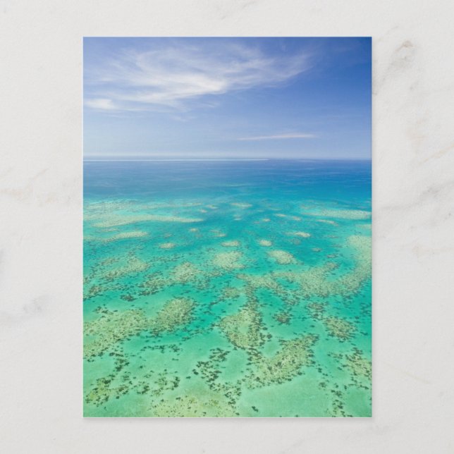 The Great Barrier Reef, Luftbild von Green Postkarte (Vorderseite)