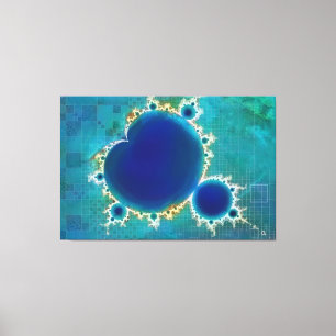 The Great Blue Mandelbrot Set Fraktal Schatzkarte Leinwanddruck