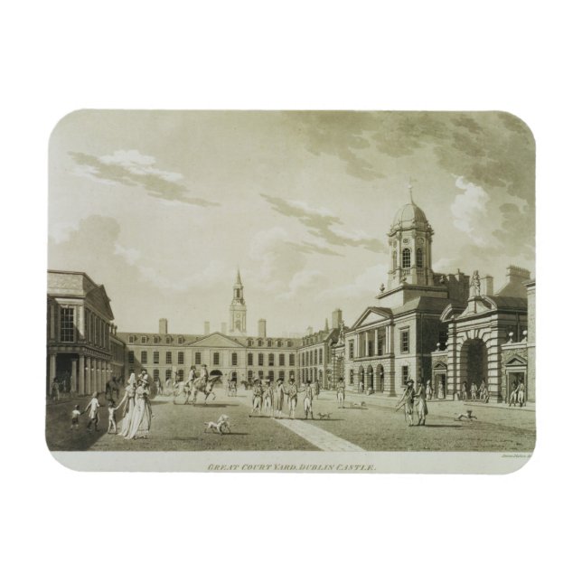 The Great Court Yard, Dublin Castle, 1792 (gravi Magnet (Horizontal)