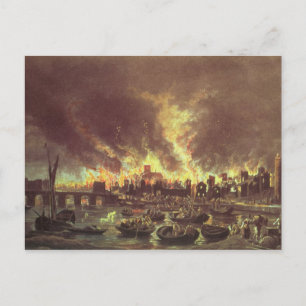 The Great Fire of London, 1666 Postkarte