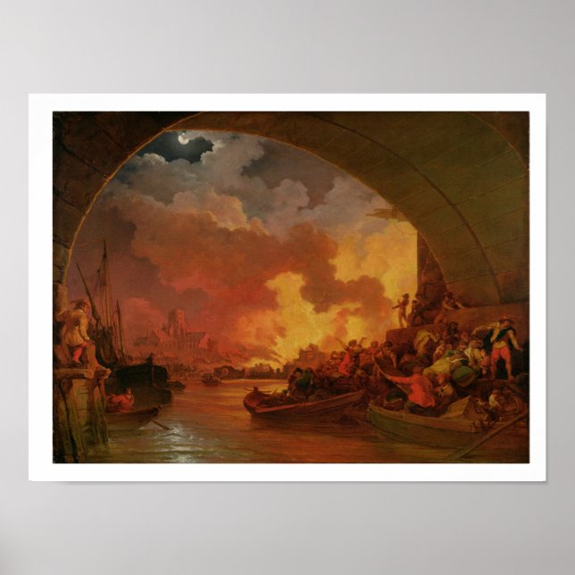 The Great Fire of London, c.1797 (Oil on Leinwand) Poster (Vorne)