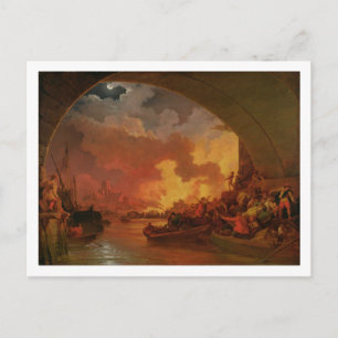 The Great Fire of London, c.1797 (Oil on Leinwand) Postkarte