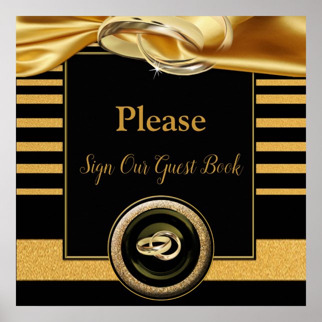 The Great Gatsby Guest Book Wedding Sign Poster (Vorne)