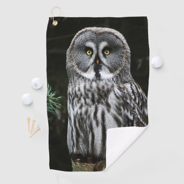 The Great Gray Owl gtcna Golfhandtuch (Insitu)
