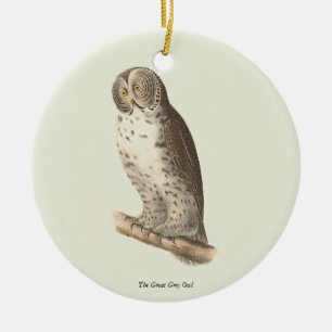 The Great Gray Owl (Strix nebulosa) NY Bird Image Keramik Ornament