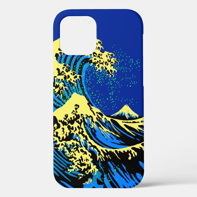 The Great Hokusai Wave in Blue Pop Art Style Case-Mate iPhone Hülle (Rückseite)