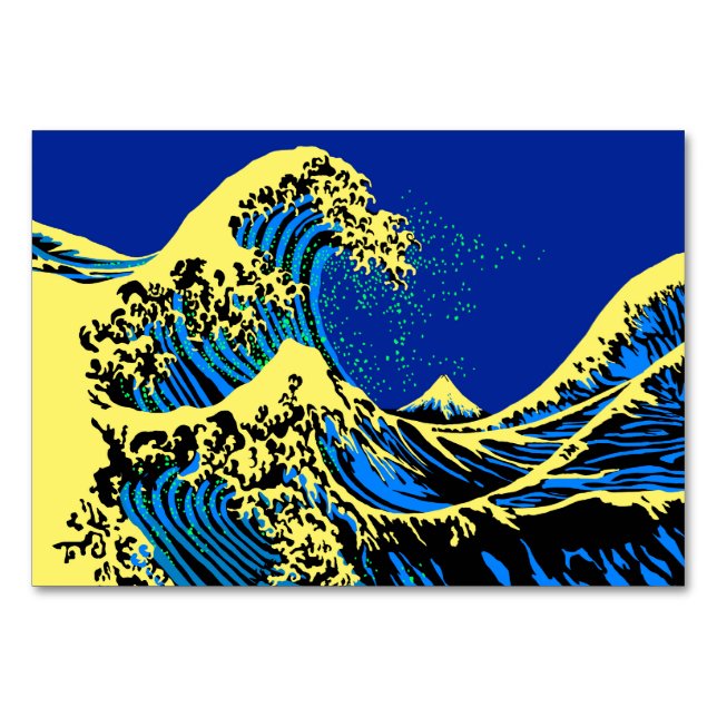The Great Hokusai Wave in Pop Art Style Tischnummer (Vorderseite)