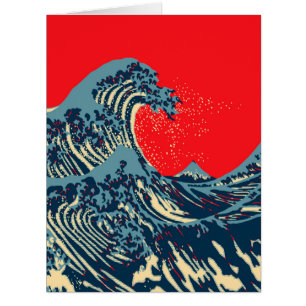 The Great Hokusai Wave in Vibrant Style
