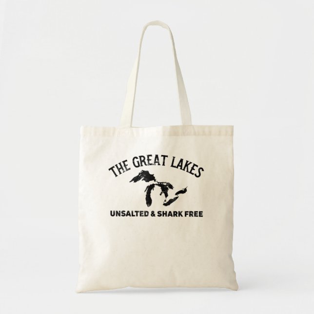 The Great Lakes Unsalted & Shark Free Michigan Gif Tragetasche (Vorne)