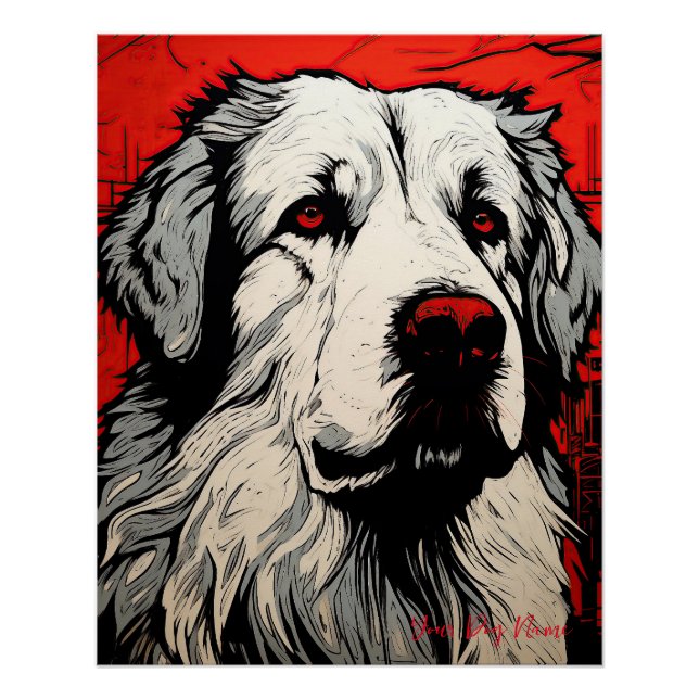 The Great Pyrenees Hund, Red and Black 003 - Ulise Poster (Vorderseite)