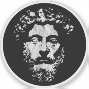 The Great Stoic Marcus Aurelius - V3 Vintag weiß Aufkleber
