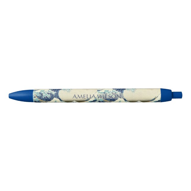 The Great Wave – Katsushika Hokusai – Custom Text  Kugelschreiber (Vorderseite)