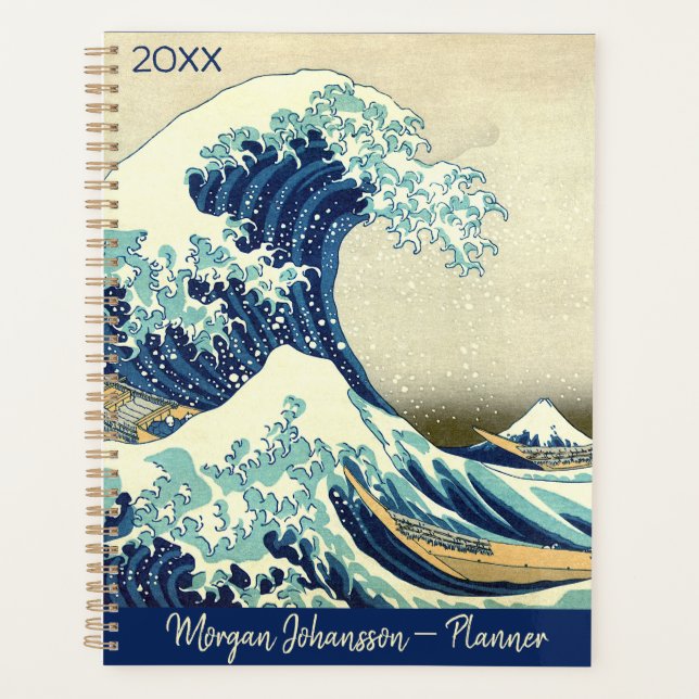 The Great Wave – Katsushika Hokusai – Custom Text  Planer (Vorderseite)