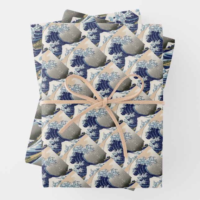 The Great Wave of Kanagawa - Katsushika Hokusai Geschenkpapier Set (Beispiel)