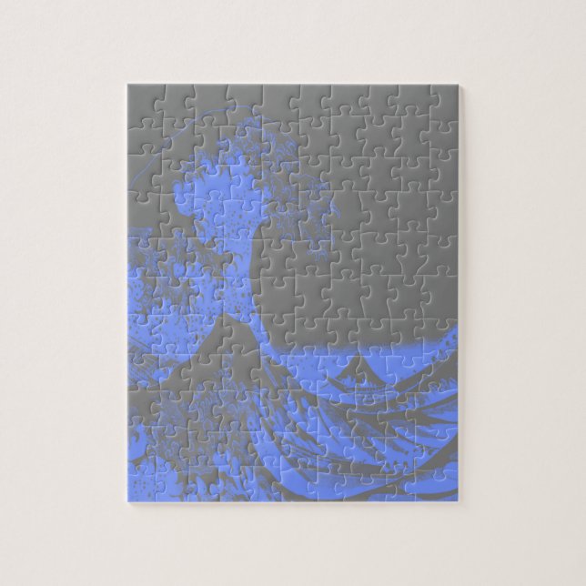 The Great Wave Seafoam Blue & Gray (Vertikal)