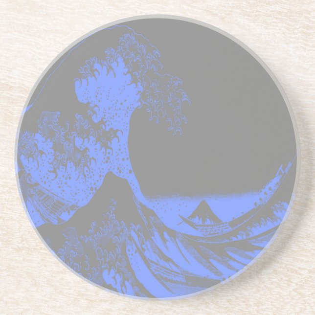 The Great Wave Seafoam Blue & Gray Getränkeuntersetzer (Vorne)