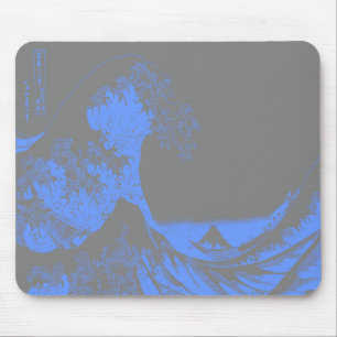 The Great Wave Seafoam Blue & Gray Mousepad