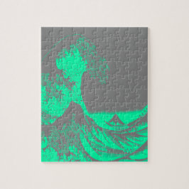The Great Wave Seafoam Green & Grey