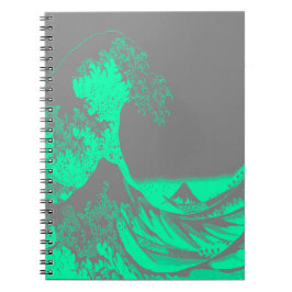The Great Wave Seafoam Green & Grey Notizblock