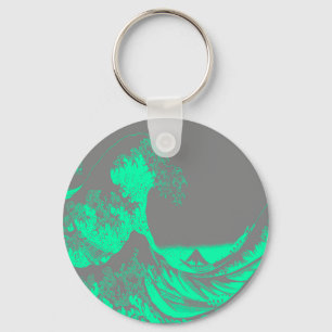 The Great Wave Seafoam Green & Grey Schlüsselanhänger