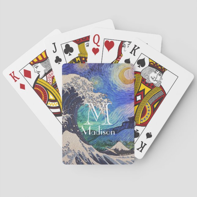 The Great Wave Starry Night Spielkarten (Rückseite)
