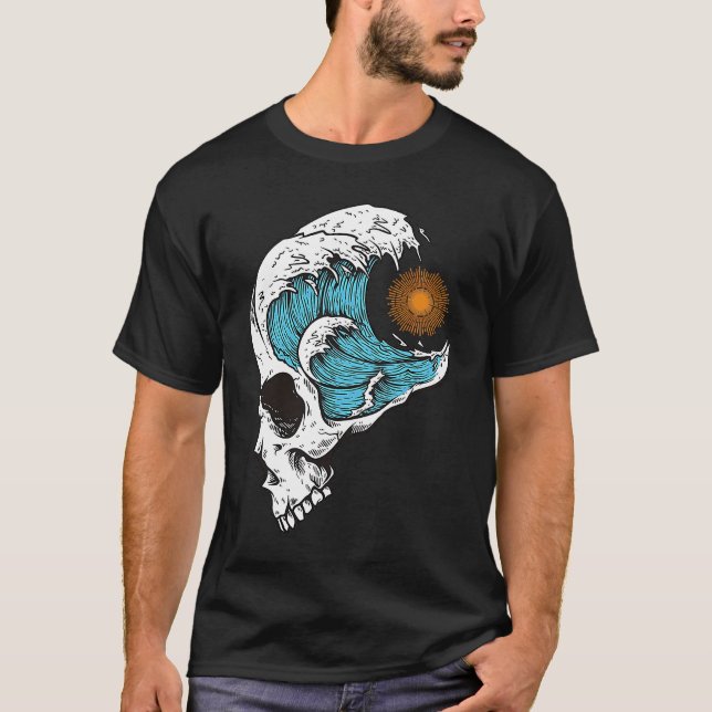 The Great Wave & Sun Big Wave Cool Graphics for T-Shirt (Vorderseite)