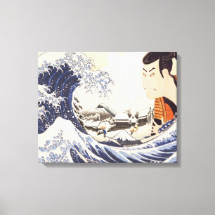 The Great Wave Ukiyos Collages Leinwanddruck