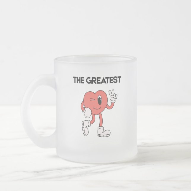 The Greatest Coffee Mug- Frosted Glass Mattglastasse (Links)