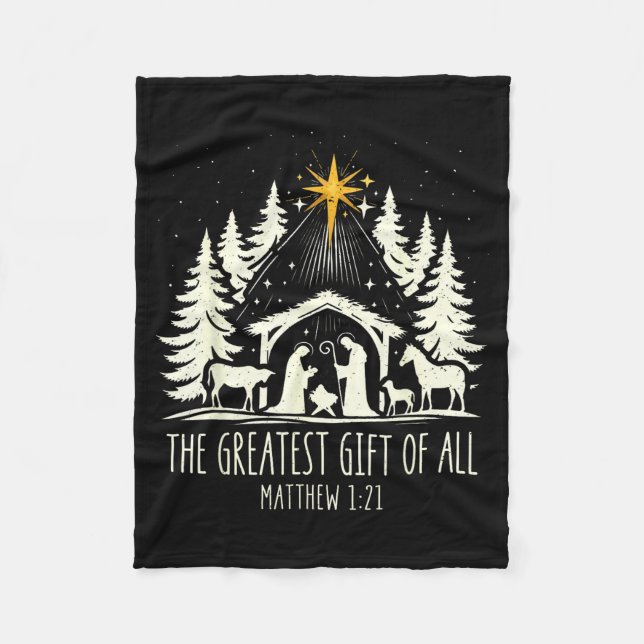 The Greatest Gift For All Christmas Nativity Jesus Fleecedecke (Vorderseite)