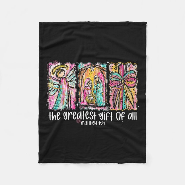 The Greatest Gift For All Christmas Nativity Jesus Fleecedecke (Vorderseite)