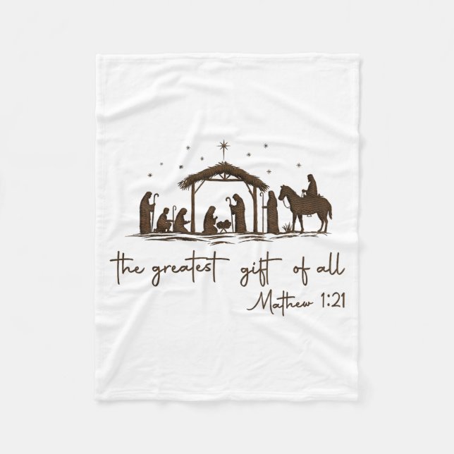 The Greatest Gift For All Christmas Nativity Jesus Fleecedecke (Vorderseite)