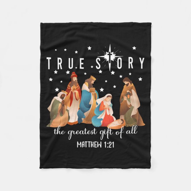 The Greatest Gift For All Christmas Nativity Jesus Fleecedecke (Vorderseite)