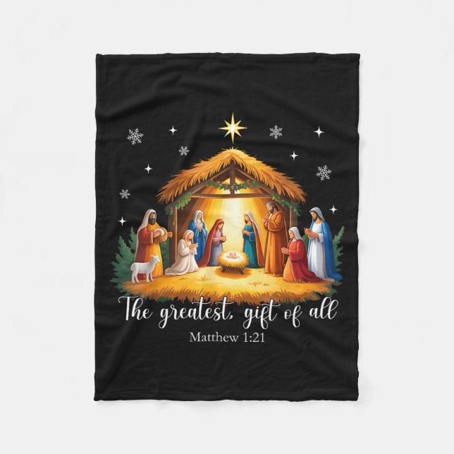 The Greatest Gift For All Christmas Nativity Jesus Fleecedecke (Vorderseite)